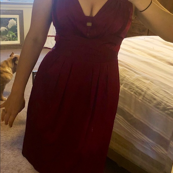 Nanette Lenore Sz 6 Cocktail Dress Burgundy - Picture 3 of 3